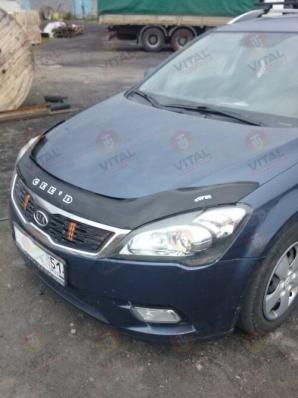 Дефлектор капота (мухобойка) KIA CEED с 2009-2012 г.в. (Киа Сид) Вип Тюнинг