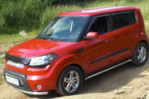 Дефлектор капота (мухобойка) Kia Soul 2008-2014 (Киа Соул) SIM